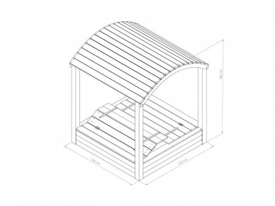 Smėlio dėžė su lenktu stogeliu 3